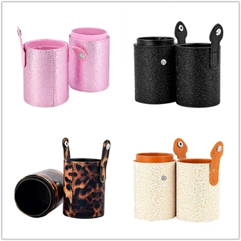 

PU Leather Makeup Brush Storage Bucket Travel Make up Brush Holder Storage Empty Frame Cosmetic Cup Case Empty Storage Box Bag