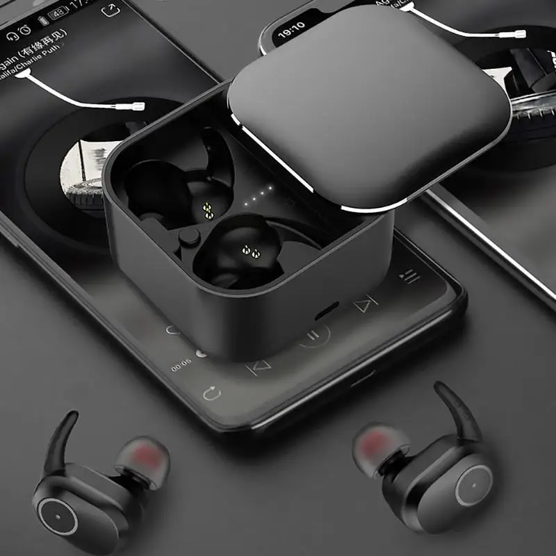 T2 Беспроводная Bluetooth мини гарнитура клавиатура двусторонние звонки носить удобные TWS бас стерео наушники водонепроницаемые наушники