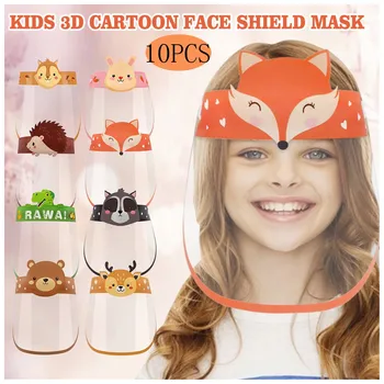 

10PCS Outdoor Children Kids Boy Girl Cartoon Face Shields Cover Mask with Band face mask for kids face shield
