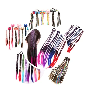 

Simple Kid Elastic Hair Band Rubber Band Hair Accessories Kids Wig Headband Girls Twist Braid Rope Headdress Child Gift