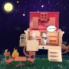 1:12 Forest Animal Family Miniature Furniture Dollhouse Decorations  Simulation Carriage Car Girls Pretend Play Toy kids Gift 2