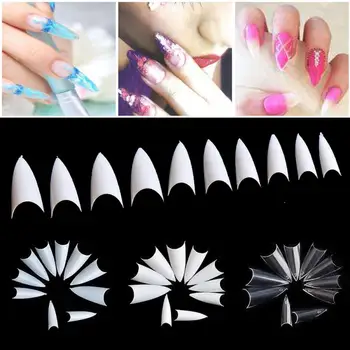 

500 PC Acrylic False Nail Tips Natural Color/White/Transparent French False Nail Tips Artificial Fake Art Extension Tools TSLM1