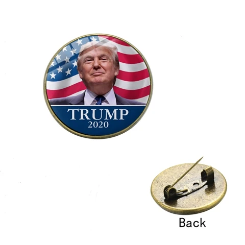 SONGDA значок Trump брошь шпильки металлические переизбранные американский флаг США держать Америку большое пальто шляпа Броши фанаты подарки - Окраска металла: Style 5