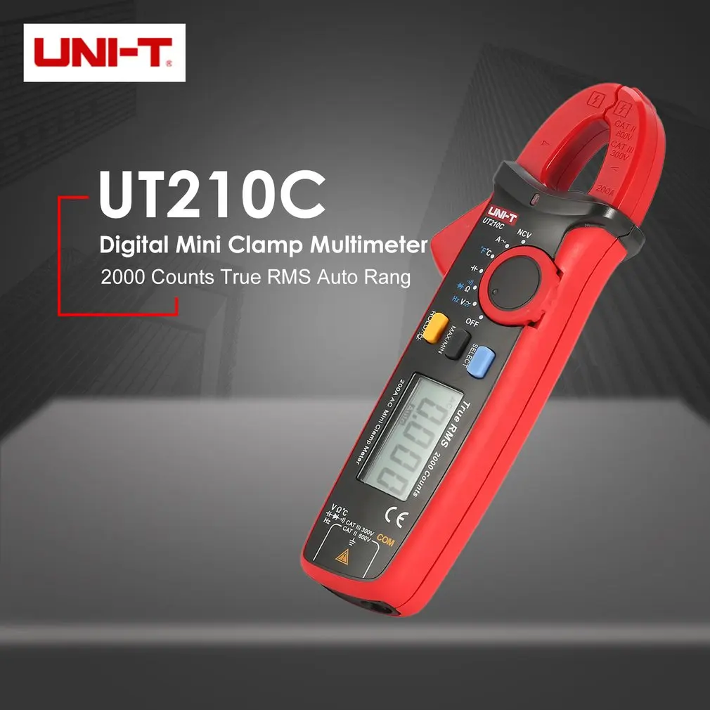 UNI-T мини True RMS цифровой ручной мультиметр-зажим Volmeter Авто диапазон DC/AC напряжение температура NCV UT210C 210D 210E