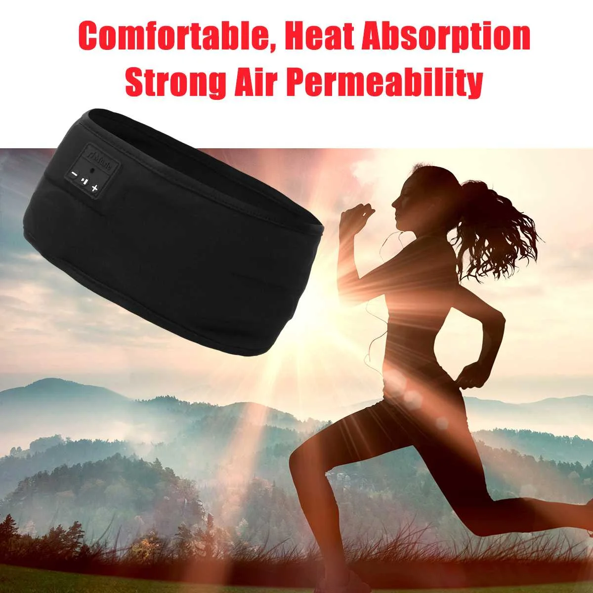 5 0 bluetooth Sport Headband Earphone Sleep Mask Sport Head band Soft Headphone Sleeping Headwear Headset For Listenting Music