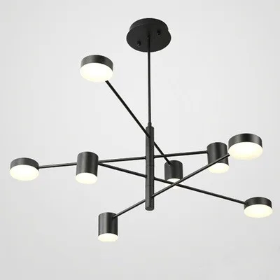 Современный светодиодный потолочный светильник в скандинавском стиле, подвесные светильники для гостиной, ресторана, спальни, люстра, освещение Lampadari Home - Цвет корпуса: 8heads black  small