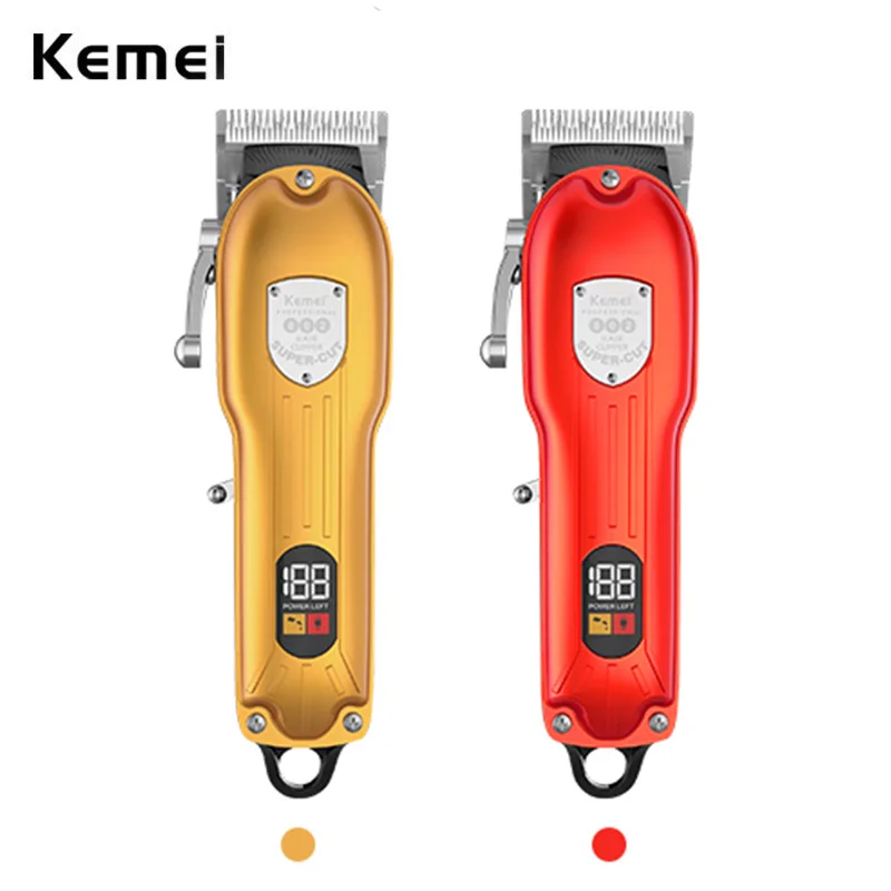 Фото Kemei 10 Вт Мощные Профессиональные Машинки Для Стрижки Волос Мужчины Цельнометаллический Беспроводной Триммер Электрический Набор Для Стрижки Волос для DIY Дома Парикмахерская Салон №1