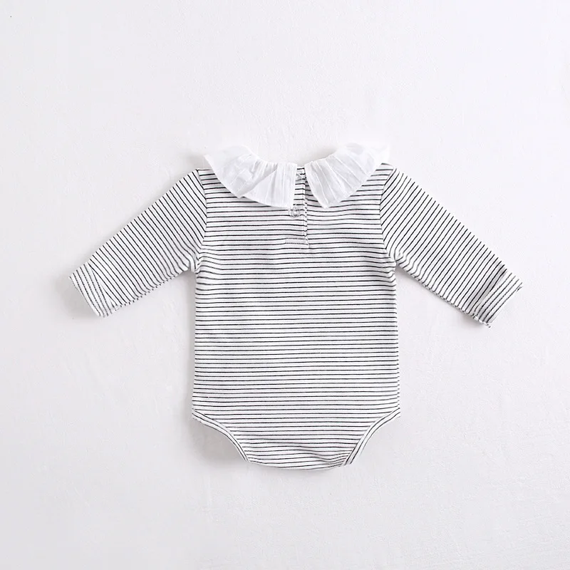 Koodykids/Боди для маленьких девочек; весенние Комбинезоны для маленьких мальчиков; комбинезоны в белую полоску; Осенняя детская модная одежда из хлопка с длинными рукавами