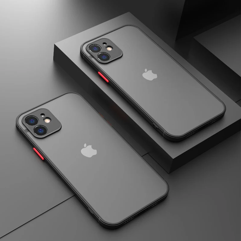 Deluxe Shockproof Matte Bumper Phone Case with Soft Silicone Transparent Cover