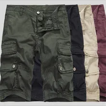 Мужские шорты-карго в стиле милитари летние армейские зеленые хлопковые шорты мужские свободные шорты с несколькими карманами мужские повседневные бермуды 38
