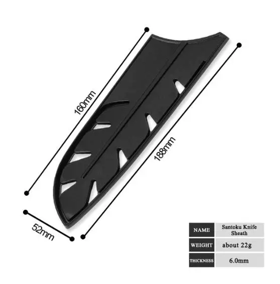 For 7 Inch Santoku Дамасский Чехол для ножа черные пластиковые ножи Чехлы для нержавеющей стали футляр для ножей защита лезвия Ножи защита лопастей кухонный инструмент - Цвет: For 7 Inch Santoku