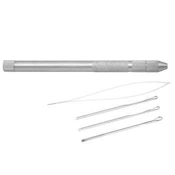 

1 Set of Aluminum Wool Crochet Set 3 Crochet + 1 Ring Wig for Wigs Mini Ring Hair Extension Tool Crochet