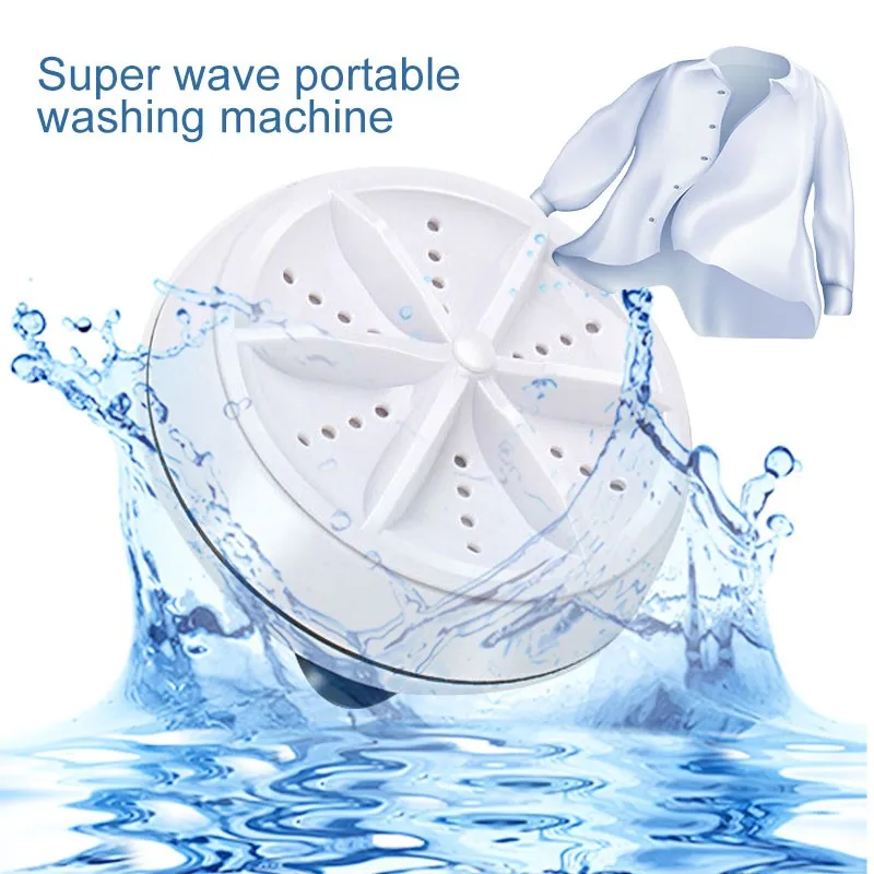 Mini Ultrasonic Washing Machine Portable Turbo Personal Rotating Washer Convenient Travel Home Business Travel Usb