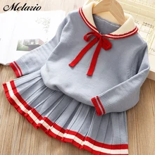 Платья для девочек с бантом; сезон осень-зима; шерстяной вязаный свитер для девочек; вечерние платья для девочек на свадьбу; Одежда для маленьких девочек; плиссированное платье