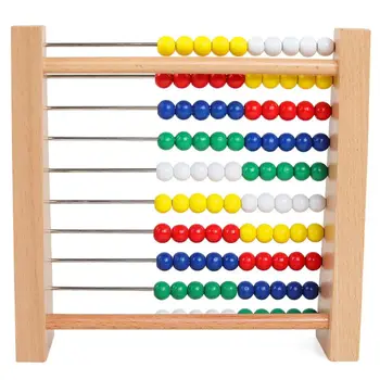 

6.5" Abacus Classic Wooden Toy 123 Learning Math Counting Beads Educational Counters Toys for Baby Toddler P31B