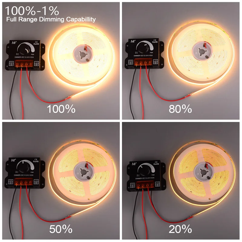 LED Dimmer Switch DC12V-24V 30A Max Voltage Regulator Adjustable Controller led strip controller led dimmer switch led dimmer controller smart dimmer switch led strip switch For LED Strip Tape Lamp Lighting Dimmers