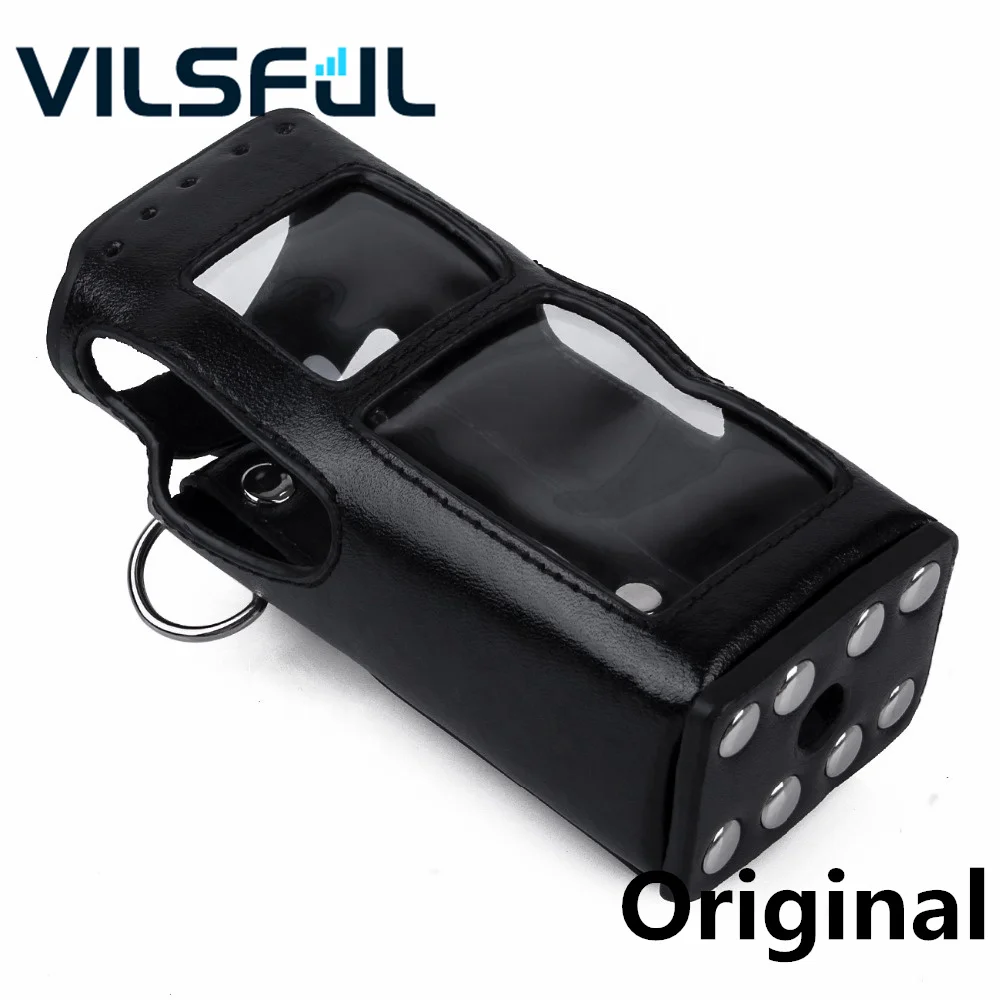 MTP850 Walkie Talkie Hard Leather Protective Sleeve Carry Case Holster with Belt Clip Strap for MTH600 MTH650 MTH800 MT