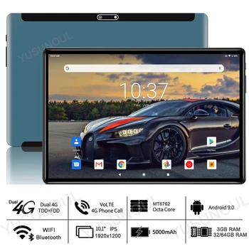 شراءنوع-C ميناء سريع شحن جديد الروبوت 9.0 10 بوصة اللوحي 4G LTE 3 + 32/64GB ROM 8 النواة 1920x1200 WiFi GPS نيتفليكس Tablette 10.1