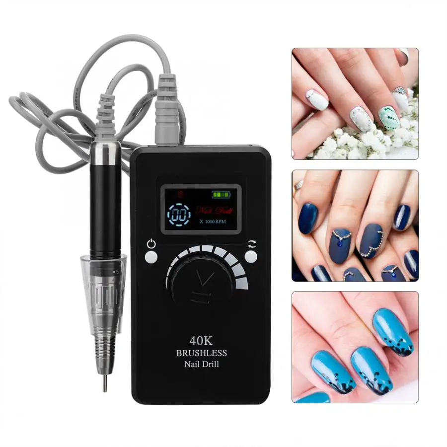 Nail Drill Device Portable Electric 40000RPM Mute Nail Art Grinding