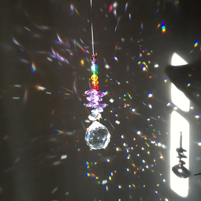 Crystal Suncatchers Csillár Medál Csakra Szivárványkészítő Lógó Prizmák Dísz Ablak, Szobák, Kerti Dekoráció