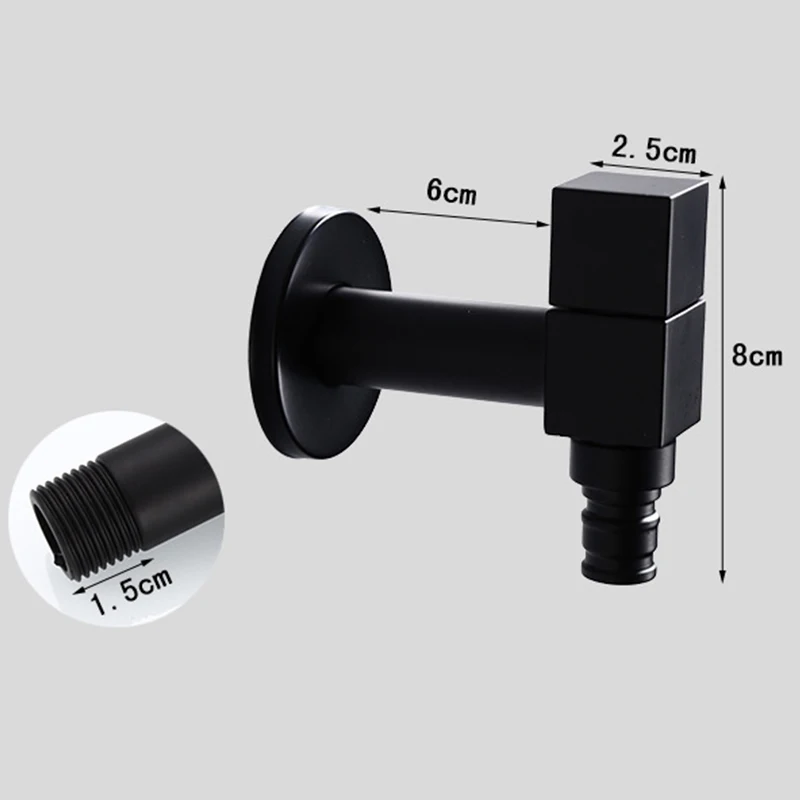 New Wall-Mounted Washing Machine Faucet Washing Machine Faucet Faucet Washing Mop Pool Faucet Matte Black, Washing Machine Fauce