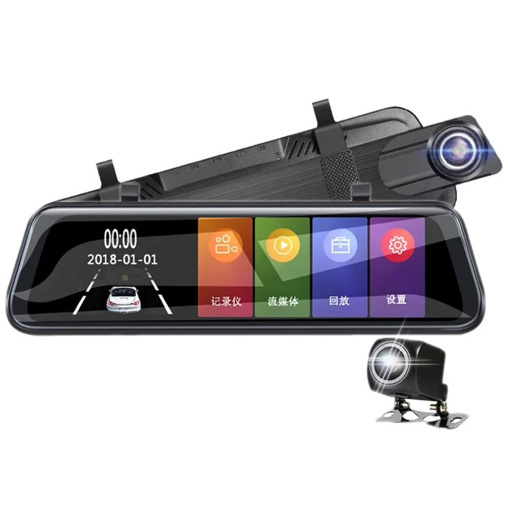 10 дюймов LED дальнего Регистраторы Hd 1080P супер Широкий формат Ночное видение с заднего вида Камера Регистраторы автомобильные аксессуары