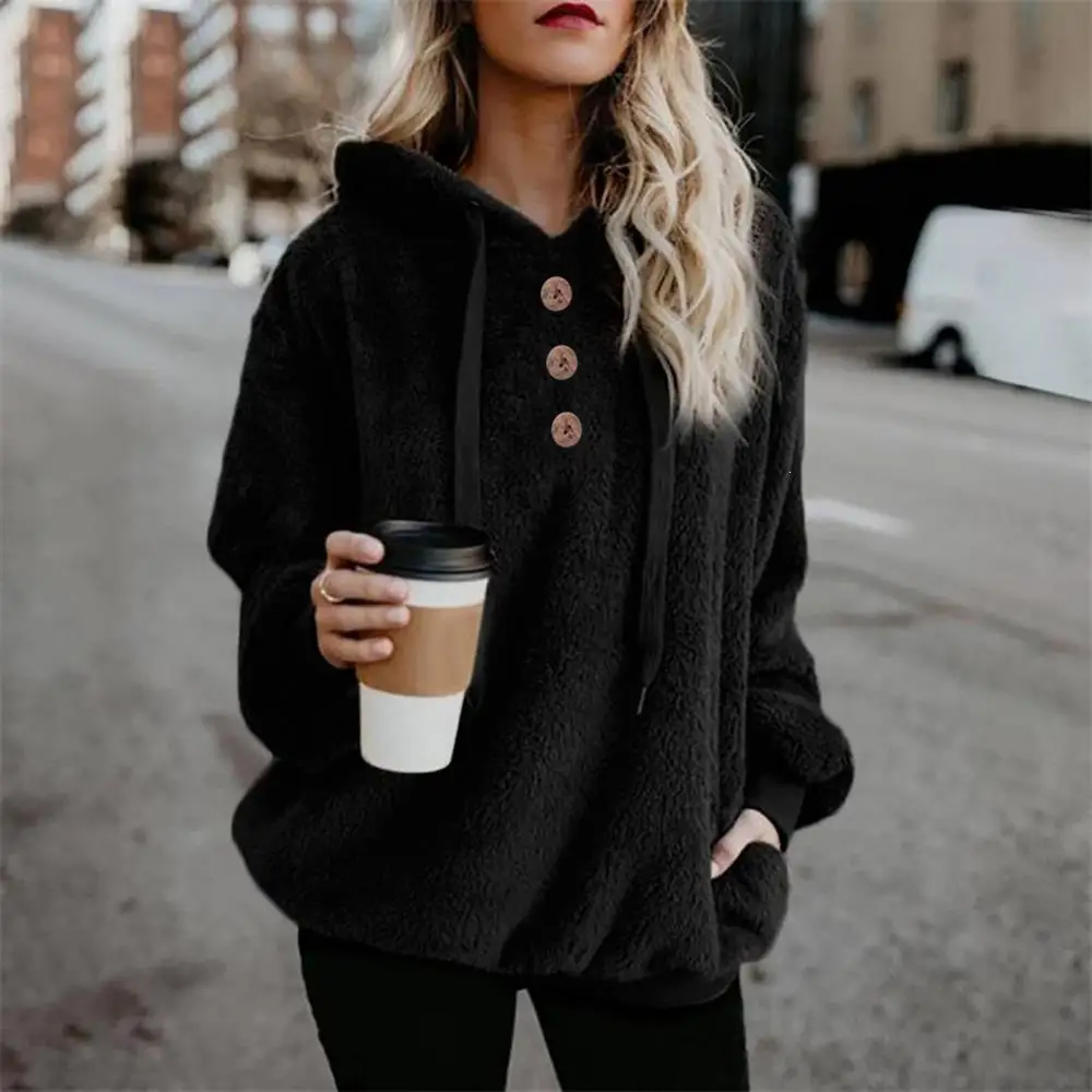 Women Hoodies Sweatshirt Winter Fleece Hoodie Warm Tops Hooded Female Solid Button Clothes Ladies Hoody Hoodies Plus Size Women Hoodies Sweatshirt Winter Fleece Hoodie Warm Tops Hooded Female Solid Button Clothes Ladies Hoody Hoodies Plus Size