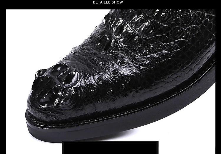 Jineyu sapatos masculinos sapatos de crocodilo sem