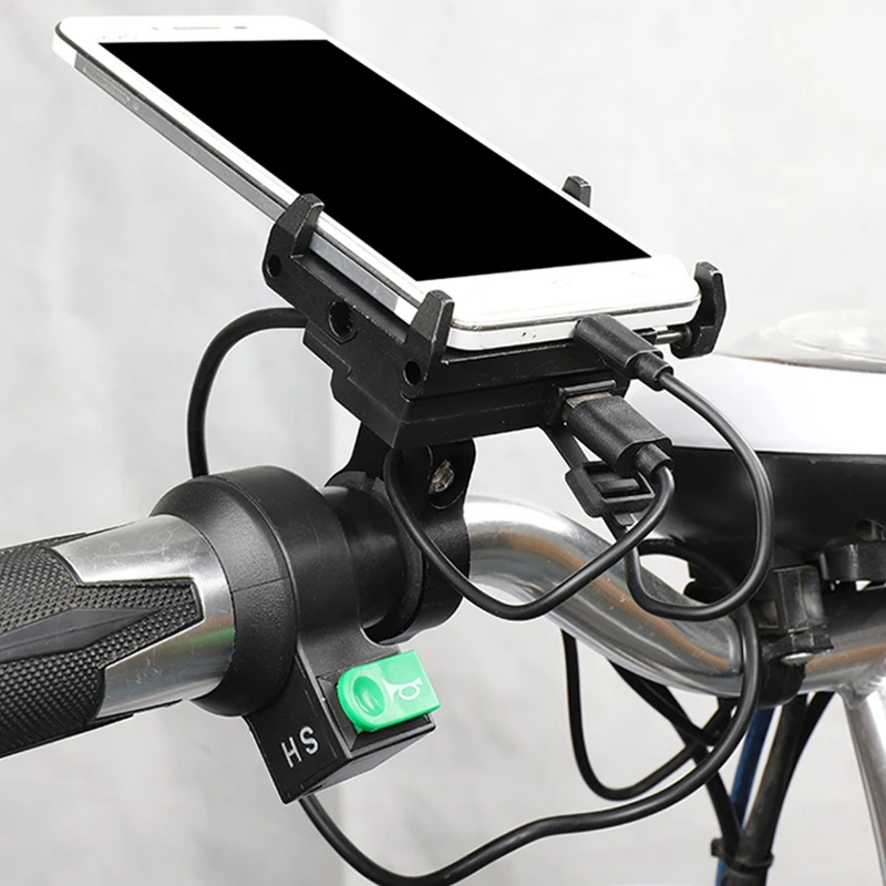 GUB Aluminum USB Rechargeable Motorcycle Bike Phone Mount With Power Conversion Function Support GPS For 4.0-6.7 inch Phone