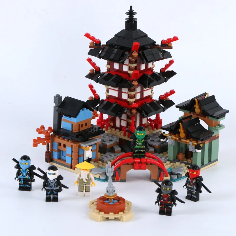 737 шт Diy Ninja Temple of Airjitzu spinjitzu строительные блоки Совместимые ninjagoed Lepined наборы