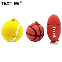 TEXT ME креативная модель usb флеш-накопителя с мультяшным теннисом, баскетболом и футбольным мячом usb2.0 4GB 8GB 16GB 32GB 4GB 8GB 16GB 32GB pendrive