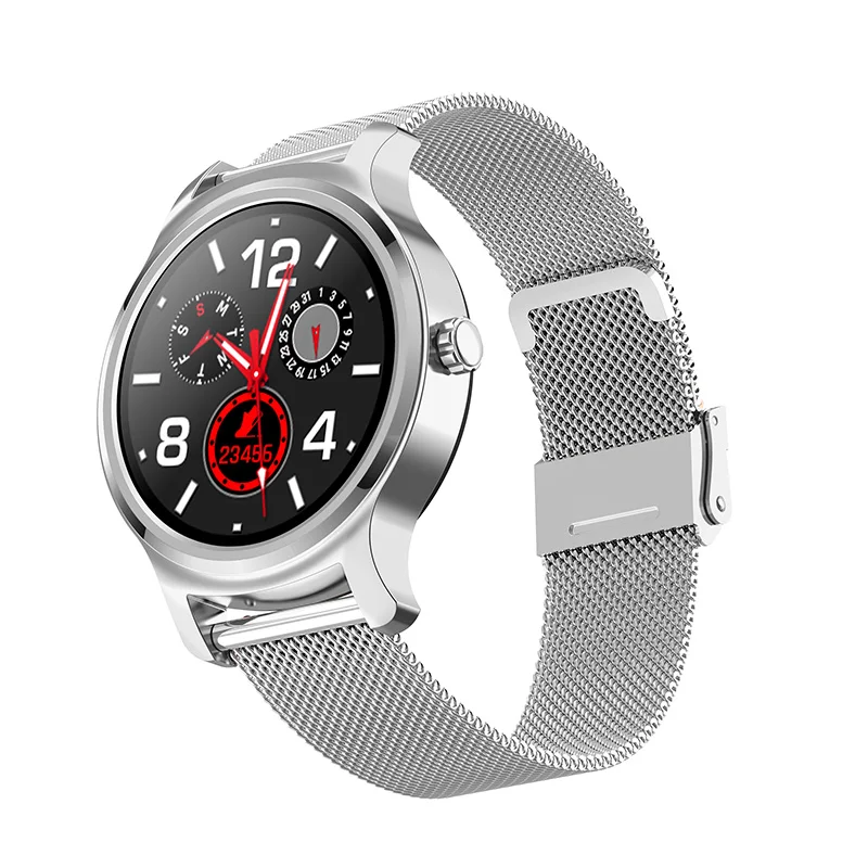 Смарт-часы Makibes R2 для мужчин, Bluetooth, монитор сердечного ритма, часы, напоминание о звонках, музыка, плей, фитнес-трекер, умные часы - Цвет: Silver steel