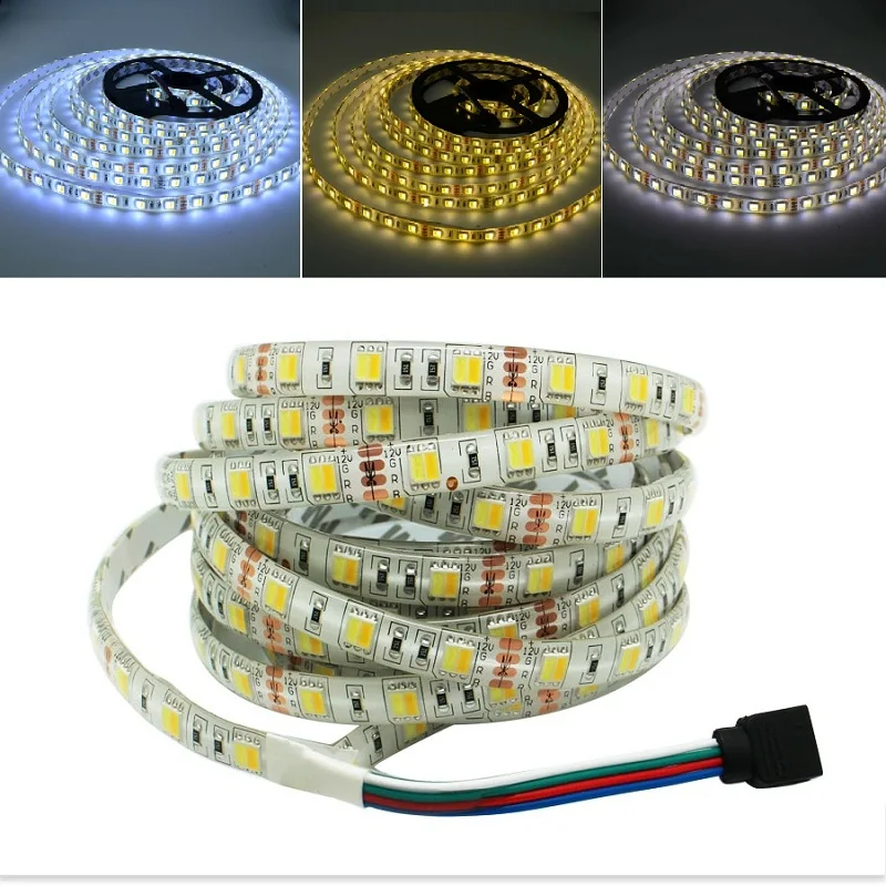 

4PIN LED Two-tone Strip lamp 5025 DC12V 5M 60LEDs/M Flexible Light Festive atmosphere Holiday lights 8.13
