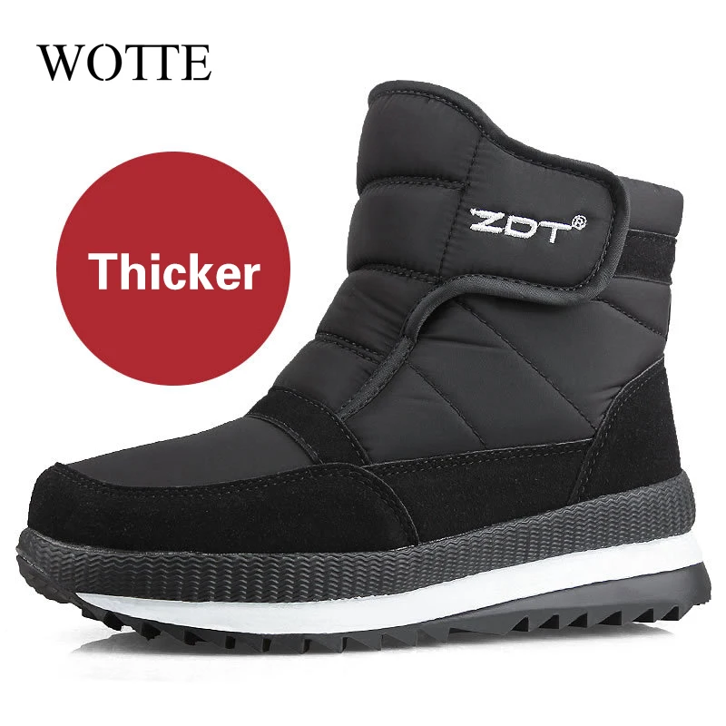 

High quality Men Boots Winter Shoes Men Ankle Boots Waterproof Non-slip Warm Fur Flat Men Snow Boots big size 36-47 кроссовки