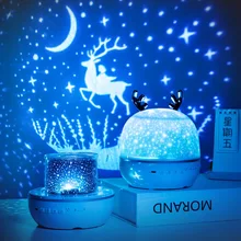 Luz da noite projetor recarregável estrelado céu estrela girar lâmpada led colorido piscando estrela crianças presente de aniversário do bebê