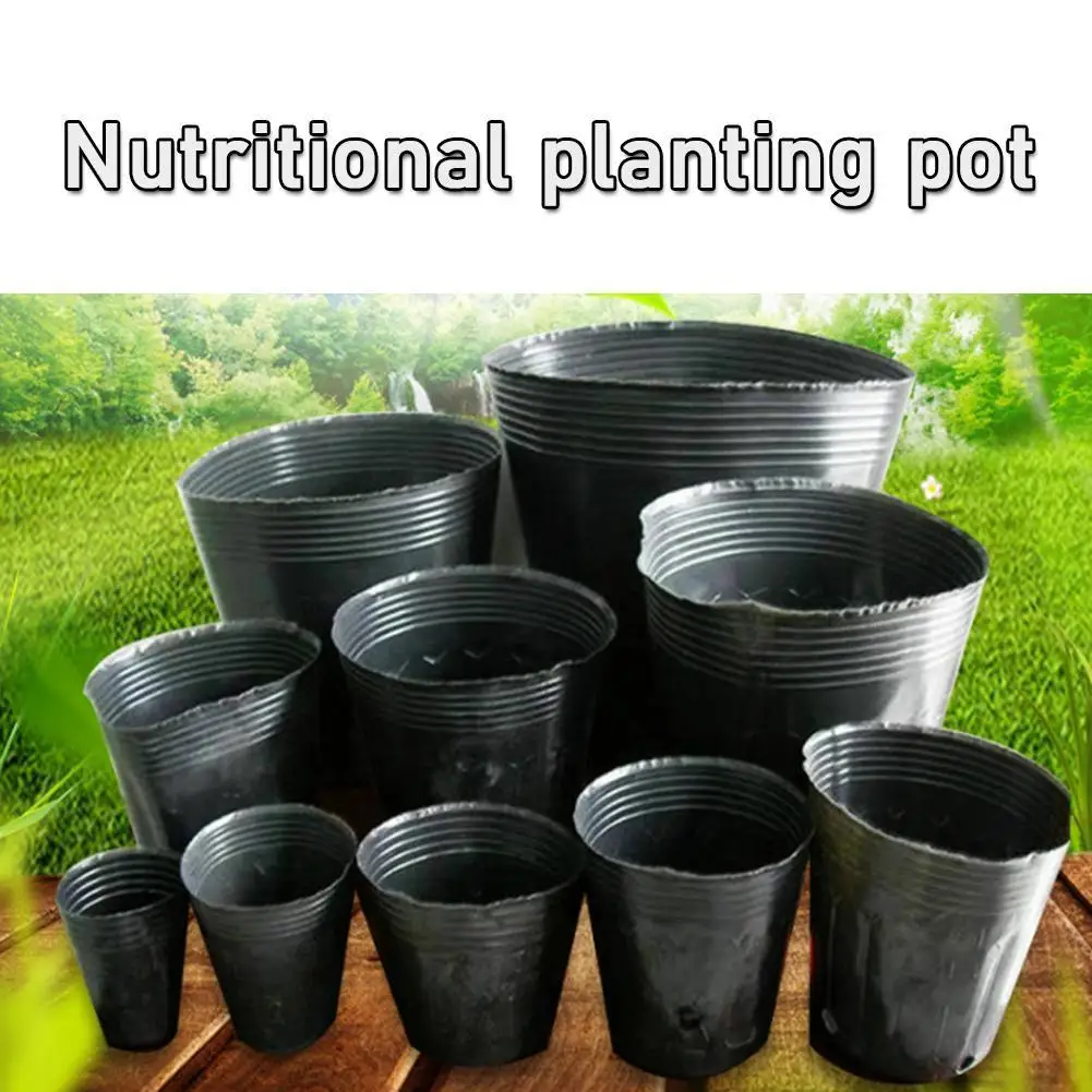 100pcs Plant Pots Garden Home Flower Seedlings Nutrition Nursery Plastic Bowl 