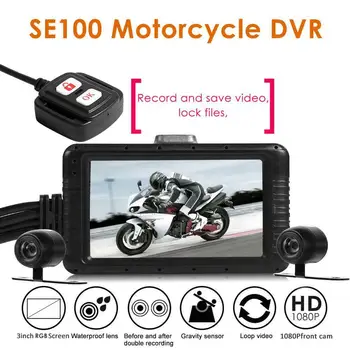 

Front & RearDual Lens View Camera Motorcycle DVR Driving Camcorder SE100 Camcorder Tachograph Night Vision