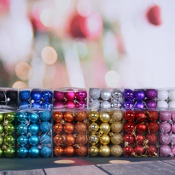 

24 Pcs/Set Glitter Christmas Tree Ball Wall Adornment Ornaments 12 Colors Christmas Decoration Home Garden Xmas Decor Supplies