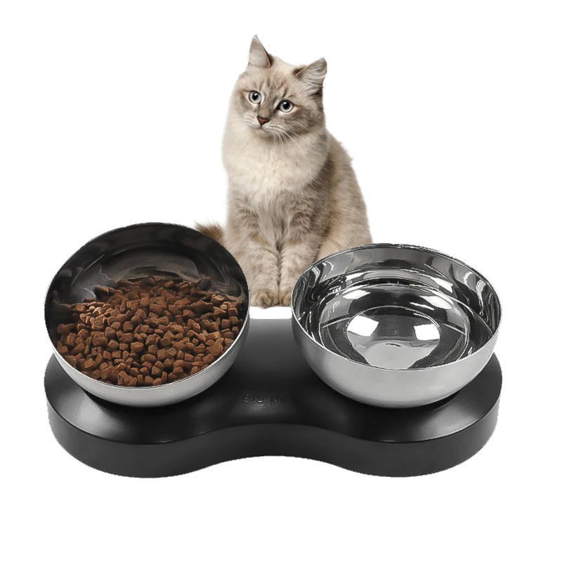 Sales Stainless Steel Raised Pet Bowl wtih Double Dog Cat Food & Water
