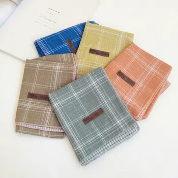 

2020new Japanese simple small fresh Plaid children's scarf autumn winter double-sided cotton soft baby warm Scarf for boys girls