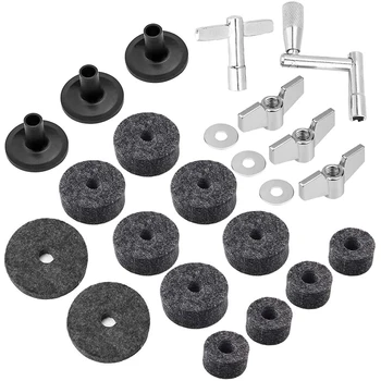 

Hot 23 Pieces Cymbal Replacement Accessories Cymbal Felts Hi-Hat Clutch Felt Hi Hat Cup Felt Cymbal Sleeves with Base Wing Nuts
