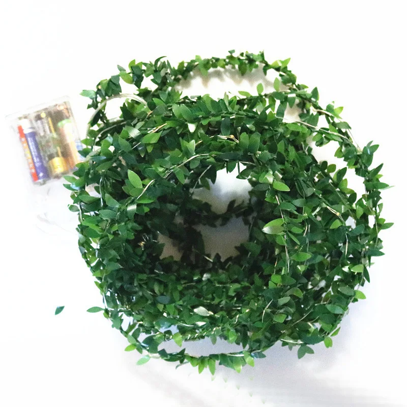 铜线灯串_仿真绿叶藤条led铜线圣诞装饰diy花环配件usb两用彩灯 - 阿里巴巴(11)