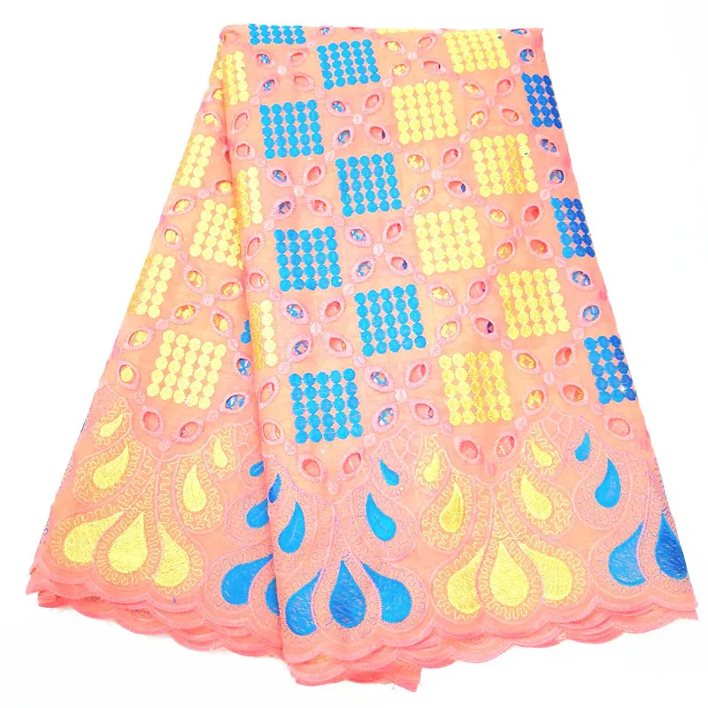 STILL FLY Hot selling african cotton lace fabrics swiss voile lace in switzerland dubai fabric brode swiss dry lace 5yards/lot - Цвет: as picture