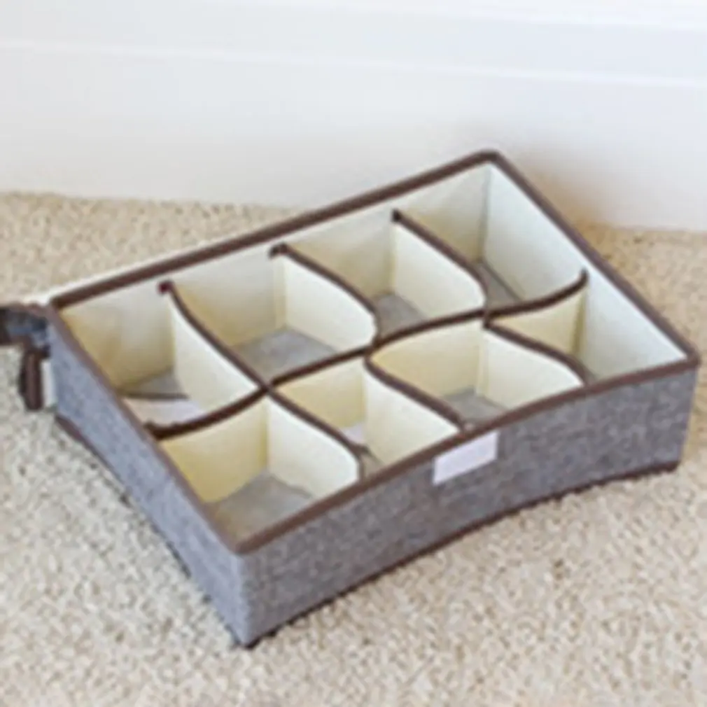 

8-grid soft cover underwear storage box Organizer Cosmetic Storage Case