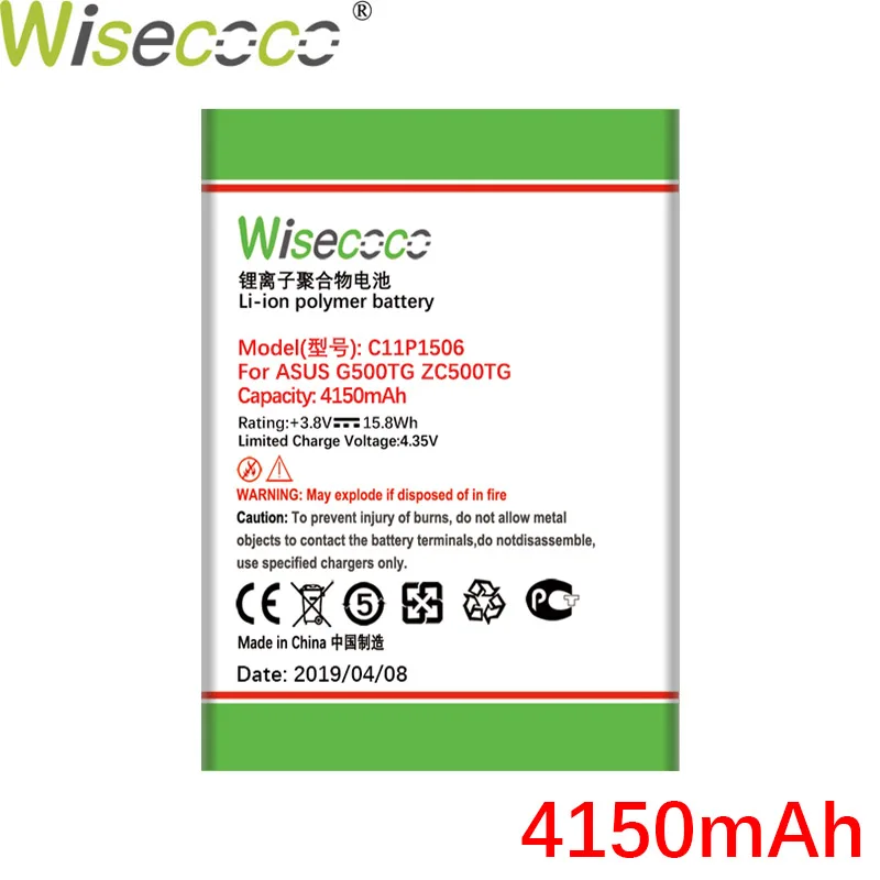 WISECOCO Новинка 4150 мАч C11P1506 батарея для ASUS Live G500TG ZC500TG Z00VD ZenFone Go 5,5 дюймов мобильный телефон+ номер отслеживания