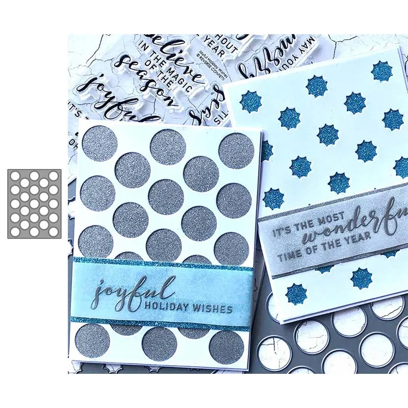 

JC New Metal Cutting Dies Scrapbooking Rectangle Circle Background Stencil Craft Paper Knife Mould Blade Punch Card Make Design