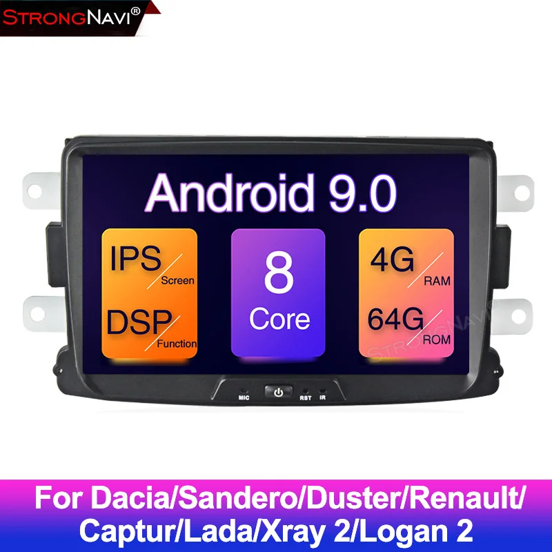 DSP IPS 4 Гб 64G Android 9 0 автомобильный радиоприемник с навигацией GPS для Dacia Sandero Duster Captur