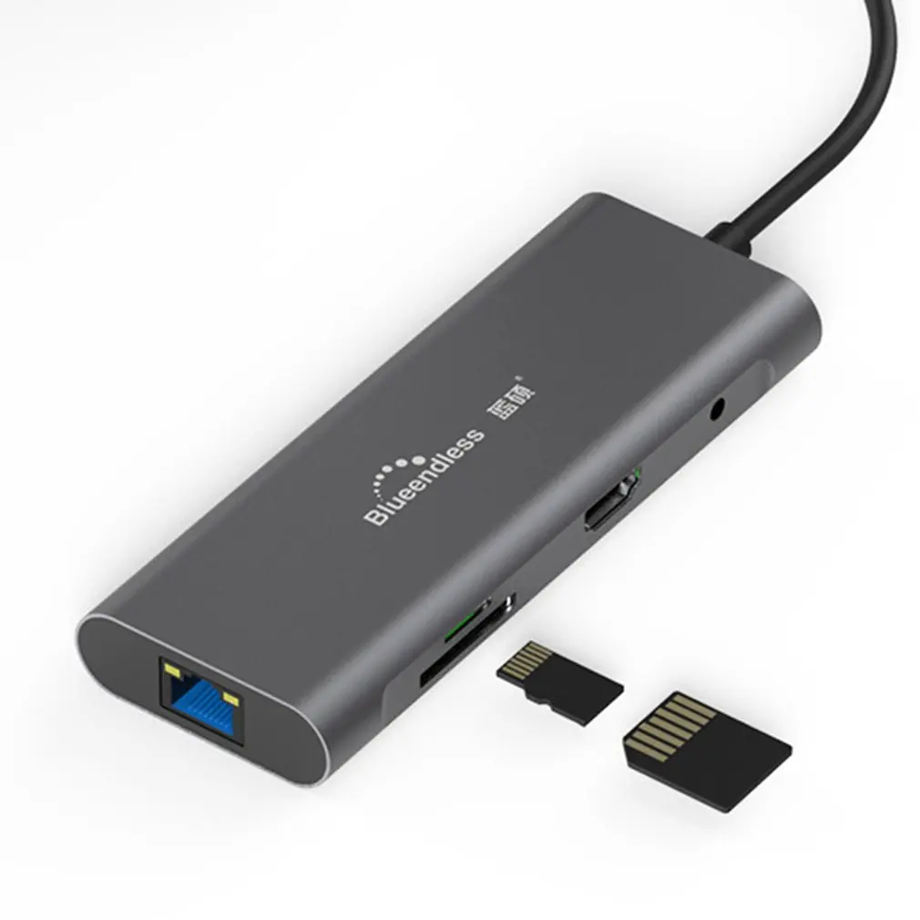 Док-станция тип-c девять в одном Hdmi гигабитный Ethernet порт Pd зарядка 3,5 мм аудио док-станция концентратор