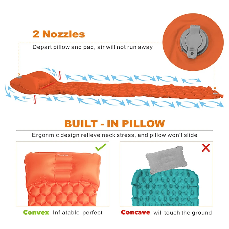 Hitorhike для осени и зимы Надувной Матрас Подушка коврик быстрое наполнение воздуха Кемпинг Пляжный коврик с подушкой спальный коврик