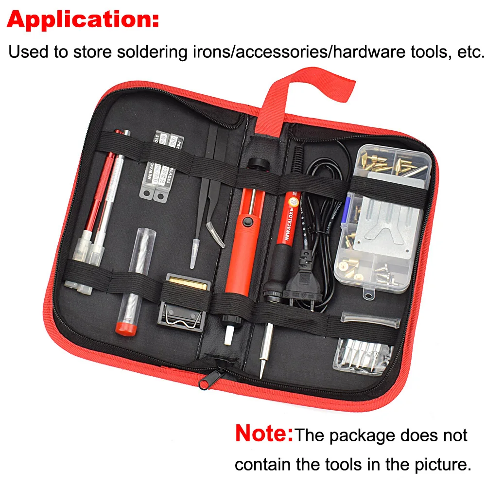 NEWACALOX Multi-function Electric Iron Set Electronic Repair Tool Set Solder Wire Portable Household Electric Iron Kit Tool Bag roller cabinet